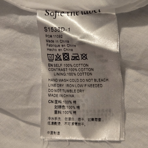 Sofie The Label Womens Cotton Blue White Pinstripe Ruffled Collar Dress Coquette - Picture 6 of 8